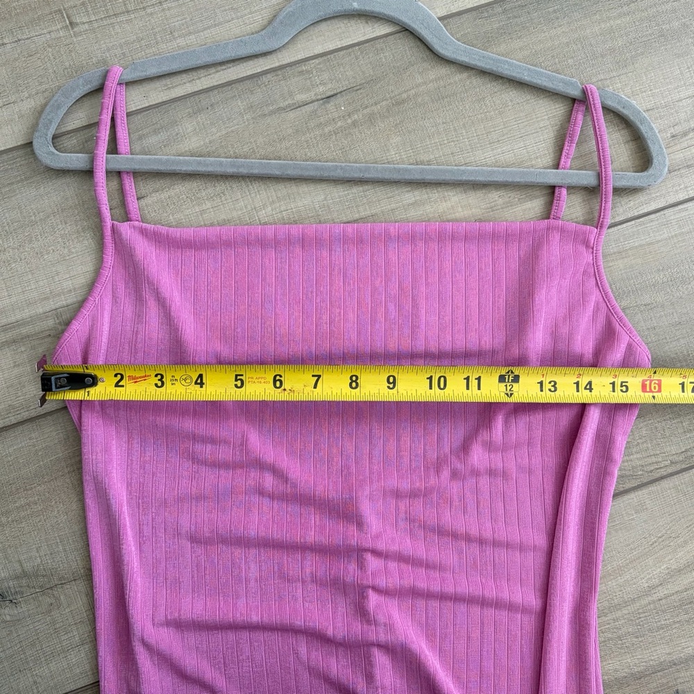Free People Intimately Bare It All Ribbed Body Con Maxi Sleeveless Dress Pink M - Picture 8 of 10
